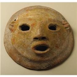 Tlatilco Ceramic Circular Face Mask with Ears 