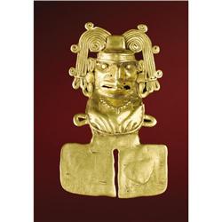 Mixtec Gold Pendant Deity 