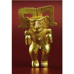 Chiriquí Gold Man with Rattles,Serrated Headdres 