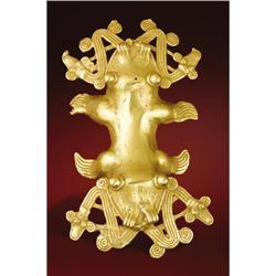Veraguas-Chiriquí-Diquís Gold 2-Frog Pendant 