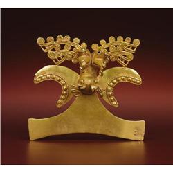 Diquís Gold Double-headed Bird-form Pendant 