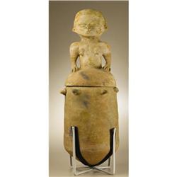 Sinú Ceramic Large Burial Urn with Human on Lid 