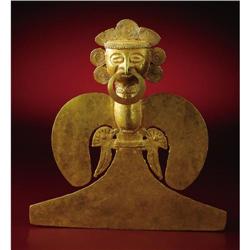 Sinú Human-headed Gold Bird Pectoral 