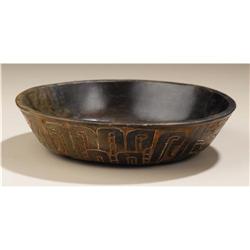Chavín Ceramic Low Bowl with Incised Exterior 