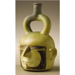 Salinar Stirrup Spout Ceramic Portrait Vessel 