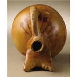 Moche Half Stirrup Spout Vessel with Twin Peaked 