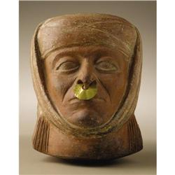 Moche Portrait Ceramic Vessel 
