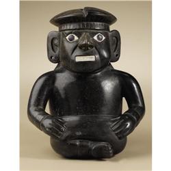 Moche Stirrup-spout CeramicVessel: Seated Figure 