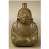 Image 4 : Moche Stirrup-spout Ceramic Vessel: Seated Figu 
