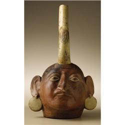 Moche Stirrup Spout Portrait Vessel 