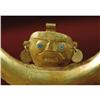 Image 3 : Moche Ceremonial Gold Tweezers with Human Head 