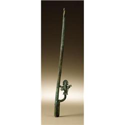 Moche Spear Thrower Effigy of a Standing Warrior 