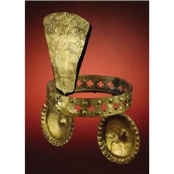 Paracas Gold Headdress with Ear Ornaments 