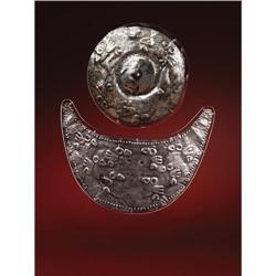 Chimú Silver Breastplate and Disk 