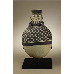 Chancay Jar with "Swimmer" Figure at Neck 