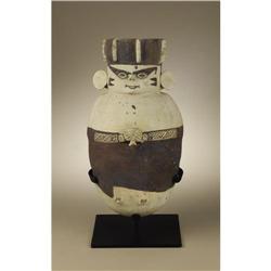 Chancay Two Figural Vessels, Each Holding a Cup 