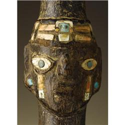 Moche Trumpet with Human Head Effigy 