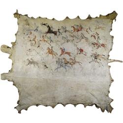 Sioux Central Plains Painted Buffalo Hide Robe 