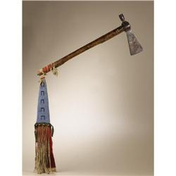 Sioux Tomahawk with beaded Horsetrack and fringe 
