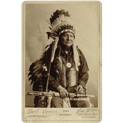 Cabinet Card - SP of Chief No Neck holding an ef 