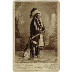 Cabinet Card - Studio portrait of No Neck holdin 