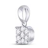 Image 2 : 1/5 CTW Round Diamond Flower Cluster Pendant 14kt White Gold - REF-18R3H