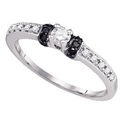 1/4 CTW Round Diamond Solitaire Bridal Wedding Engagement Ring 10kt White Gold - REF-18W3F