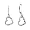 Image 1 : 1/20 CTW Round Diamond Heart Dangle Earrings 14kt White Gold - REF-15F5M