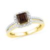 Image 1 : 3/4 CTW Princess Lab-Created Smoky Quartz Solitaire Ring 10kt Yellow Gold - REF-20X3T