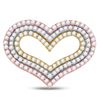 Image 1 : 1 & 1/3 CTW Round Diamond Heart Pendant 14kt Tri-Tone Gold - REF-101N2Y