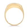 Image 3 : 1/10 CTW Mens Round Diamond 3-stone Ring 10kt Yellow Gold - REF-20A3N