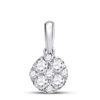 Image 1 : 1/2 CTW Round Diamond Fashion Cluster Pendant 14kt White Gold - REF-45T3K