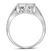 Image 2 : 3/8 CTW Round Diamond Teardrop Moving Solitaire Ring 10kt White Gold - REF-54H3W