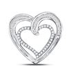 Image 1 : 1/3 CTW Round Diamond Heart Pendant 10kt White Gold - REF-19T2K