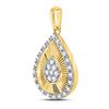 Image 2 : 1/6 CTW Round Diamond Teardrop Pendant 10kt Yellow Gold - REF-15X5T