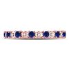 Image 2 : 1 CTW Round Blue Sapphire Diamond Eternity Ring 10kt Rose Gold - REF-27X3T