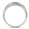 Image 2 : 3/4 CTW Mens Round Diamond Wedding Channel-Set Ring 10kt White Gold - REF-60A3N