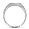 Image 2 : 1/12 CTW Mens Round Diamond Diagonal Row Flat Top Fashion Ring 10kt White Gold - REF-16R8H