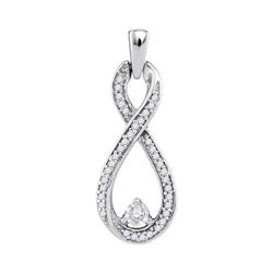 1/6 CTW Round Diamond Infinity Pendant 10kt White Gold - REF-11X9T