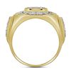 Image 2 : 1/2 CTW Mens Round Diamond Circle Cluster Ring 10kt Yellow Gold - REF-35R9H