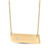 Image 2 : 0.02 CTW Round Diamond Rectangle Bar Necklace 10kt Yellow Gold - REF-21K5R