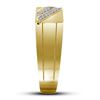 Image 2 : 1/12 CTW Mens Round Diamond Diagonal Row Flat Top Fashion Ring 10kt Yellow Gold - REF-16Y8X