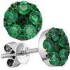 Image 3 : 1 CTW Round Emerald Diamond Dangle Earrings 18kt White Gold - REF-264A3N