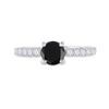 Image 2 : 1 CTW Round Black Color Enhanced Diamond Solitaire Bridal Engagement Ring 10kt White Gold - REF-26M3