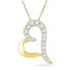 Image 1 : 1/12 CTW Round Diamond Heart Pendant 10kt Yellow Gold - REF-5M9A