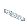 Image 1 : 1/8 CTW Princess Diamond Slender Single Row Wedding Ring 14kt White Gold - REF-20N3Y
