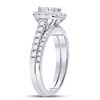 Image 3 : 1 CTW Princess Diamond Bridal Wedding Engagement Ring 14kt White Gold - REF-71W9F