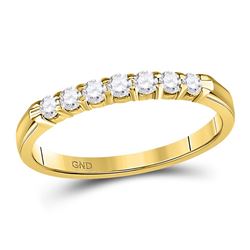 1/4 CTW Round Diamond Single Row Comfort Wedding Ring 14kt Yellow Gold - REF-26R3H