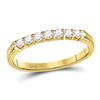 Image 1 : 1/4 CTW Round Diamond Single Row Comfort Wedding Ring 14kt Yellow Gold - REF-26R3H