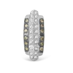 0.48 CTW White & Brown Diamond Necklace 14K White Gold - REF-39K3W